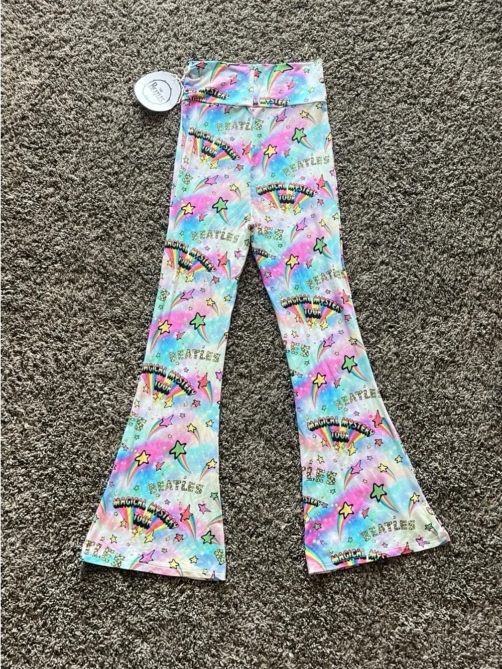 NWT The Beatles Bums n Roses Magical Mystery Tour Bell Bottom Set Girls 7/8
